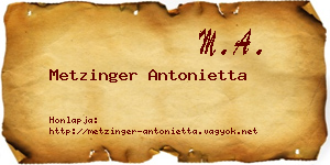 Metzinger Antonietta névjegykártya